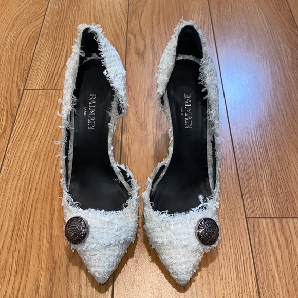 💥SOLD!💥 BALMAIN JULIE D’ORSAY TWEED HEELS - Picture 4 of 16